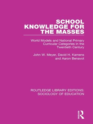 cover image of School Knowledge for the Masses